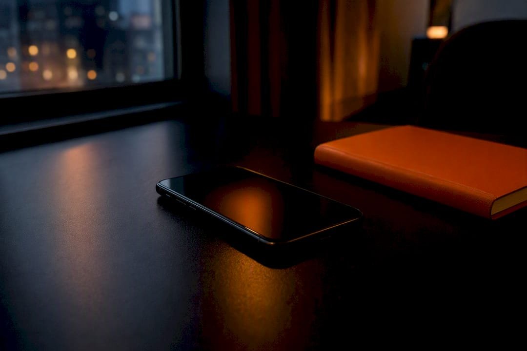 Smartphone partially visible emphasizing user privacy