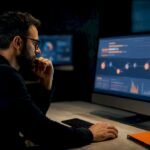 Marketer analyzing conversion attribution data