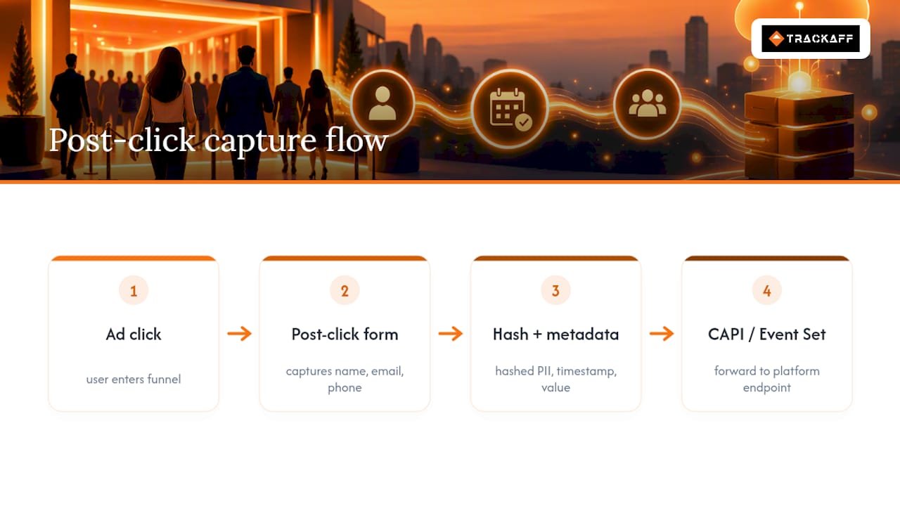 Using Post-Click Capture to Improve Offline Match Quality — overview diagram